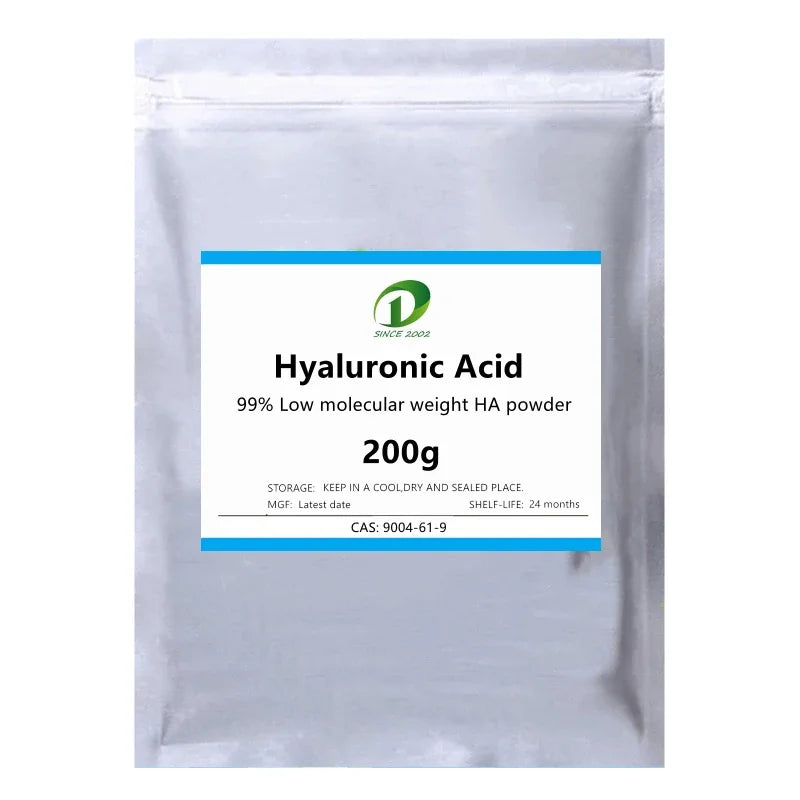 99% Hyaluronic Acid Powder,Low Molecular Weight HA (10KDa─500KDa),Skin Whitening and Moisturizing,Anti-ultraviolet,Anti Wrinkle