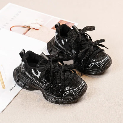 2024 Children Sneakers for Girls Autumn New Fashion Korean Style Soft Comfortable Casual Anti-slippery Sweet Bowtie Sports Shoes