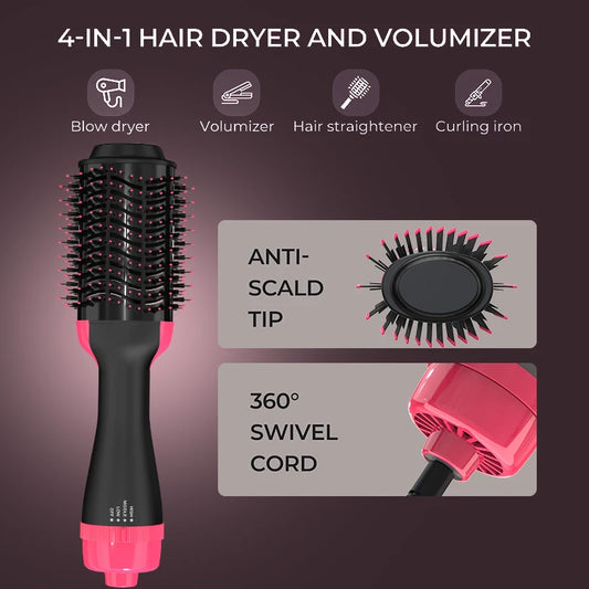 LISAPRO 2 IN 1 One Step Hair Dryer and Volumizer Hair Straightener Hot Air Brush Hair Curler Hair Beauty and Health Styling