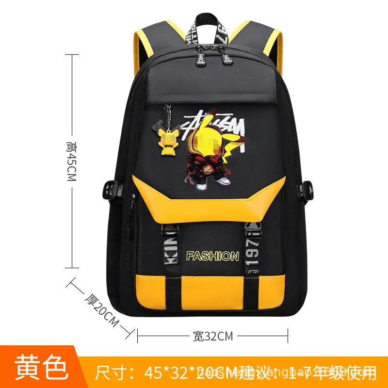 TAKARATOMY Backpack Trolley School Bag Pikachu School Bag Stationery Storage Backpack Multifunctional Travel Bag School Season