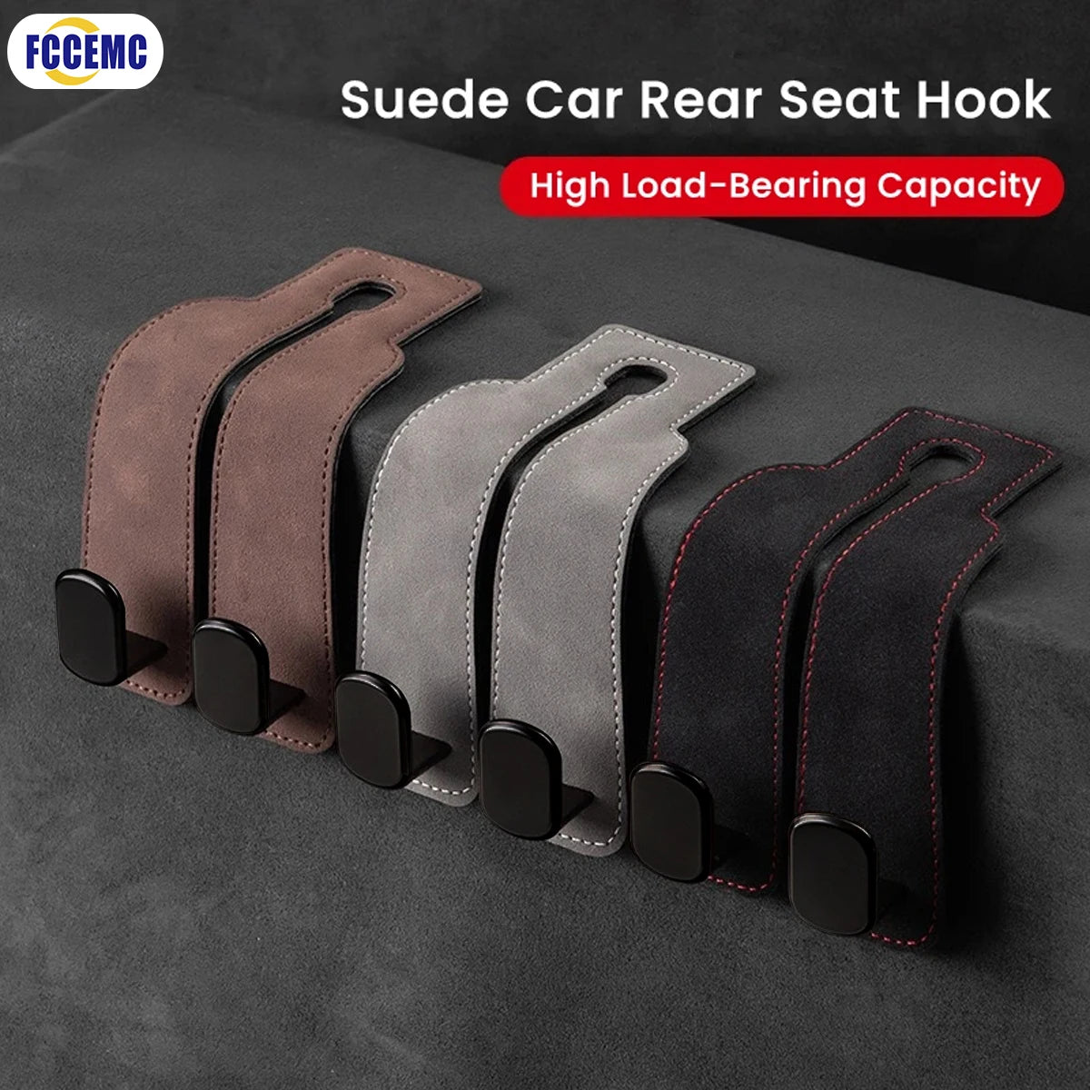 Universal Car Seat Headrest Hook 2 in 1 Soft Leather Car Seat Back ABS Hook for Purse Bag Backpack Double Hook Car Seat Hanger