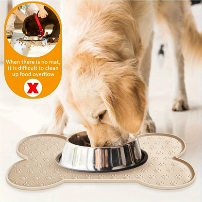 Silicone Dog Feeding Mat,Non-Slip Pet Food Pad Washable Waterproof Dog Cat Feeding Tray,Durable Food Bowl Placemat for All Breed