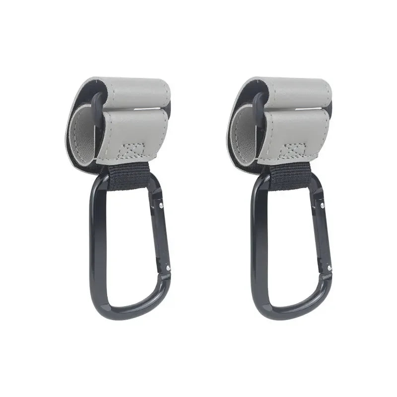 1/2pcs Baby Stroller Hooks Multifunctional Leather Aluminum Alloy Hook Portable Infant Carriage Hook Stroller Accessories