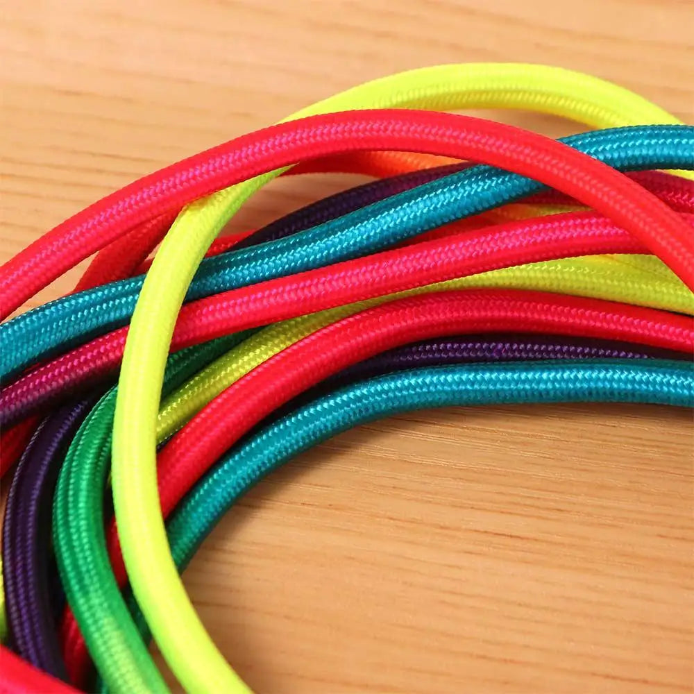 Anti-Slip Rainbow Long Rope Outdoor Fun Ball Handle Group Skipping Rope Exercise Colorful 5m Jump Rope Fitness Equipment