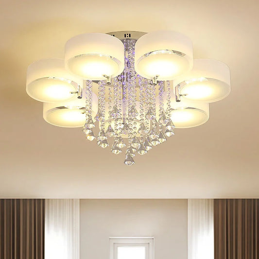 LED Ceiling Light Living Room Light Modern Simple Warm Romantic Atmospheric Household Energy-saving Crystal Ceiling Light