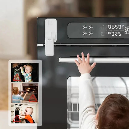 4PCS Child Safety Door Level Handle Locks Anti-open Door Security ProtectionUniversal Drawer Cabinet Refrigerator Oven Door Lock