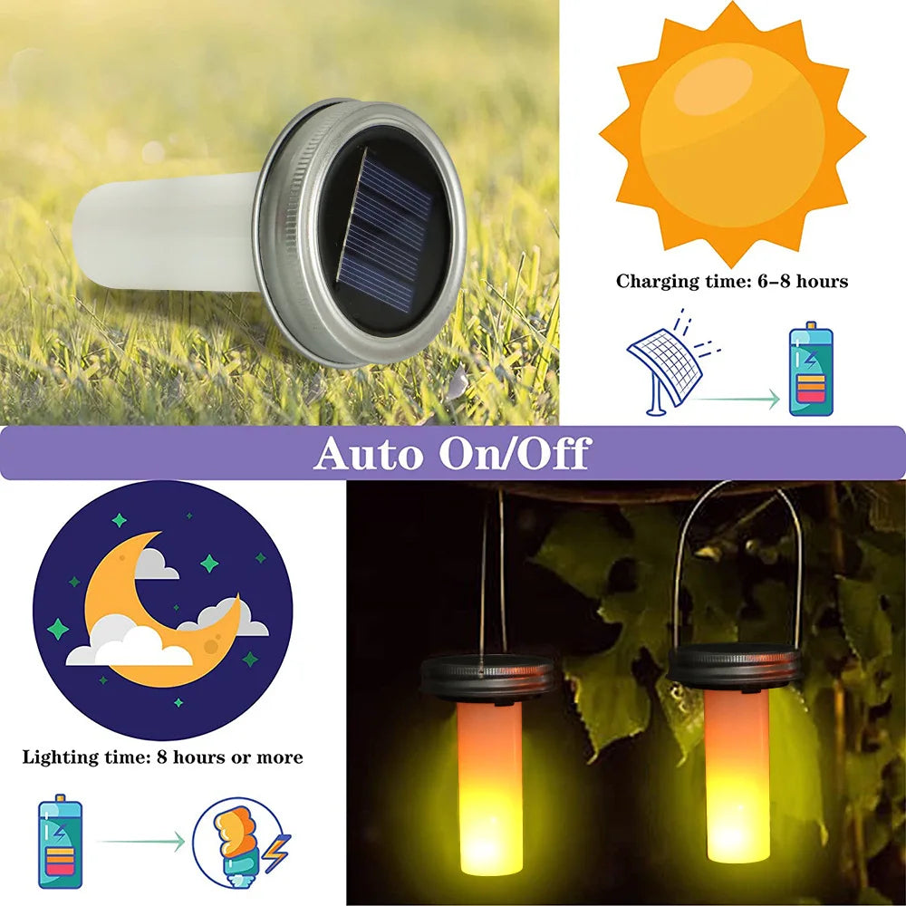 Solar Lamps Home Decoration Atmosphere Night Light Outdoor Indoor Decorative Light Flame Candle Lantern Lighting