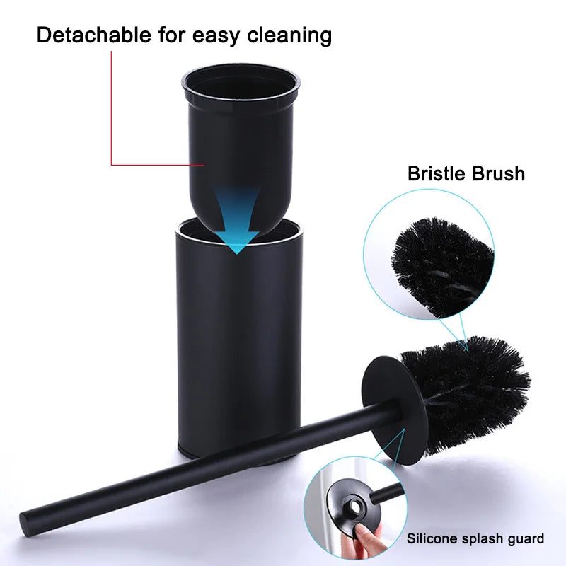 Modern Stainless Steel Toilet Brush Bathroom Accessories Detachable Bathroom Bowl Brush Set