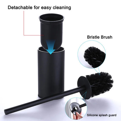 Modern Stainless Steel Toilet Brush Bathroom Accessories Detachable Bathroom Bowl Brush Set