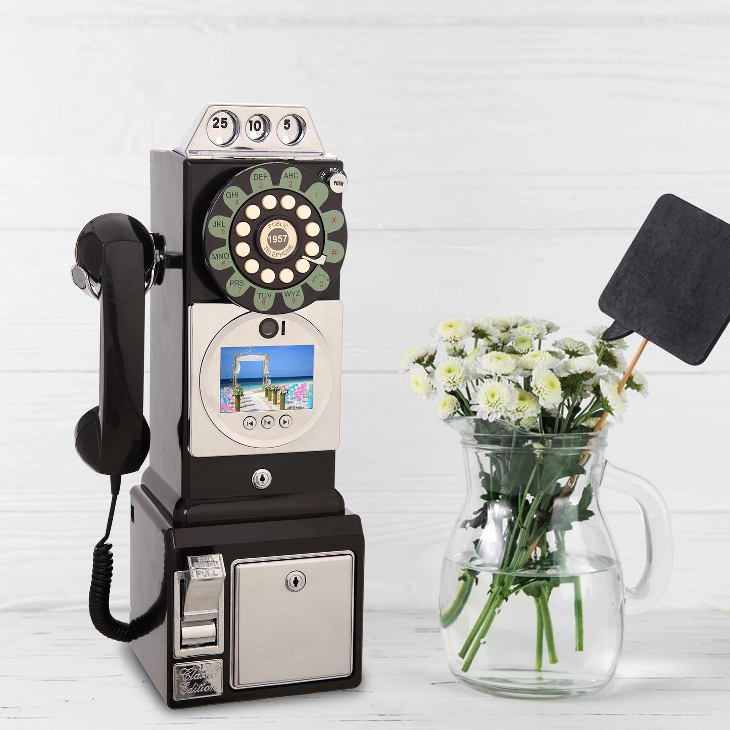 wedding party video guest book phone  Retro style retro phone booth  message recording 32G MP4 video audio message book phone