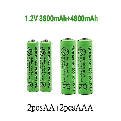 Original Rechargeable Battery1.2V AA4800mAh+AAA3800mAh+Charger for Computer Clock Radio Video Game Digital Camera AA AAAbattery