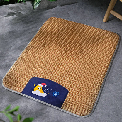 Summer dog cartoon striped ice silk mat, cat cooling mat, cooling cat bed, cooling bed, dog bed, pet bed