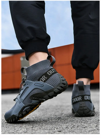 Men's Breathable Shoes Outdoor Non Slip Elastic Band Camping Shoes for Couples Athleisure Men's Shoes
