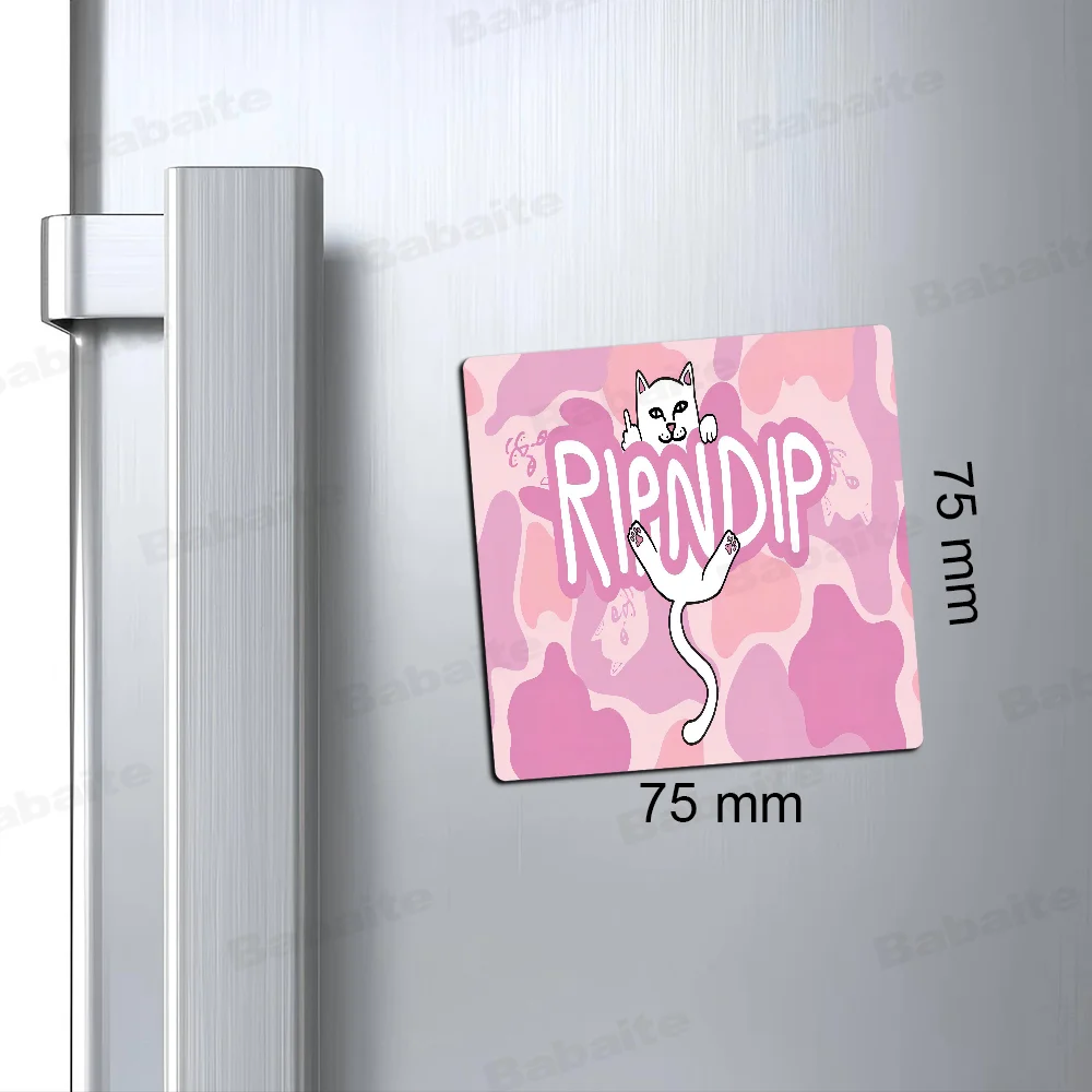 Cat R-Ripndips Fridge Photo Fridge Magnet Square Stickers Personalize Home Decor Souvenirs Gift