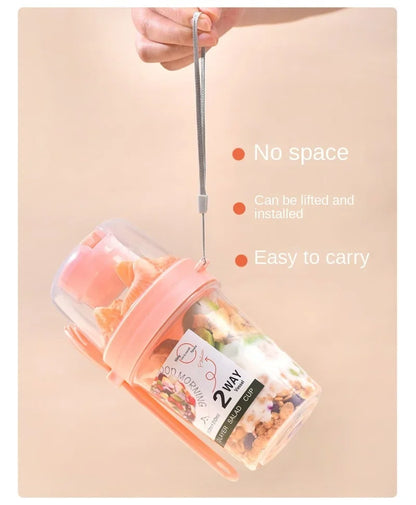 Carry Breakfast Cup Salad Cups Portable Yogurt Cereal Oatmeal Snacks Parfait Containers Salad Dressing Holders with Lid Forks