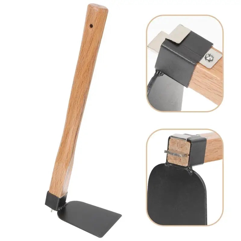 Iron Gardening Cultivator Manual Wooden Handle Agriculture Hoe Vegetable Farming Tool Weeding Hoe