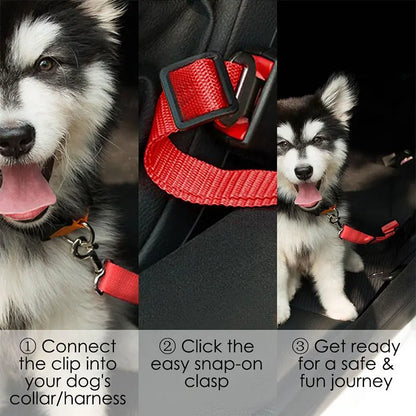 Adjustable Dog Car Seat Belt Safety Harness with Lead Clip Traction Harness for Cats And Dogs Vehicle Pet Seat Accessory