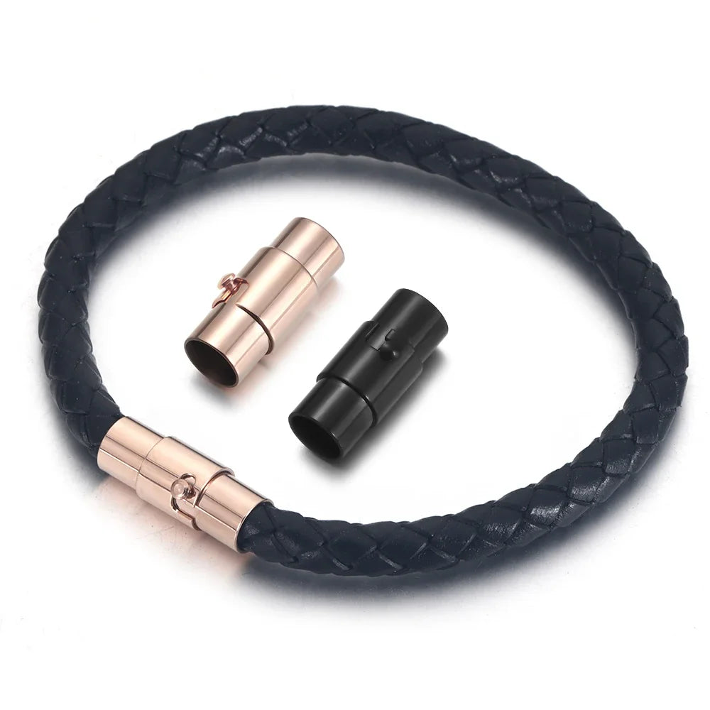 Stainless Steel 2-8mm Hole Strong Magnetic Clasp for Leather Cord with Safe Lock DIY Bracelet Jewelry Making Accessories