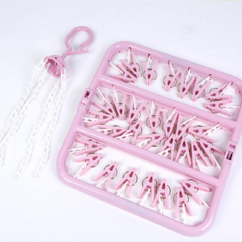 Multifunctional 36-clip Drying Racks Lingerie Socks Rack Folding Hangers Plastic Hangers