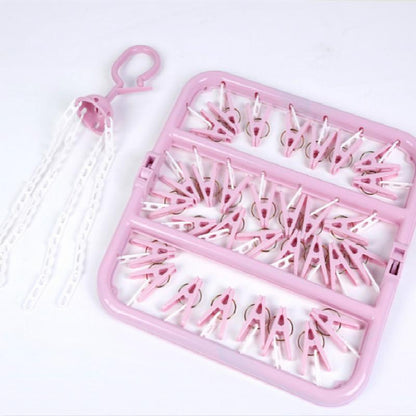 Multifunctional 36-clip Drying Racks Lingerie Socks Rack Folding Hangers Plastic Hangers