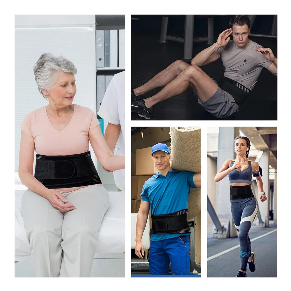 Breathable Back Brace for Lower Back Pain Relief, Lumbar Support Belt with Lumbar Pad for Men & Women Herniated Disc, Sciatica