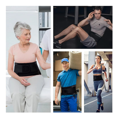 Breathable Back Brace for Lower Back Pain Relief, Lumbar Support Belt with Lumbar Pad for Men & Women Herniated Disc, Sciatica