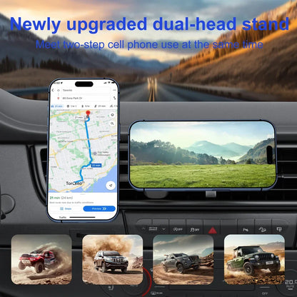 2 in 1 Car Air Vent Bracket Magnet Phone Holder Magnetic 2 Phone Mounts Car Smart Phone Holders Stands for Magsafe iPhone 16
