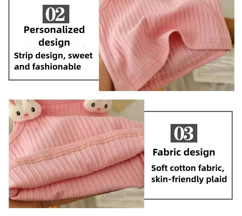 Baby Girls T-shirts  Kids Summer Sleeveless Tops Vest  Girls Cute Halter Tops Tees Children Clothing 1-7 Year Girls Top