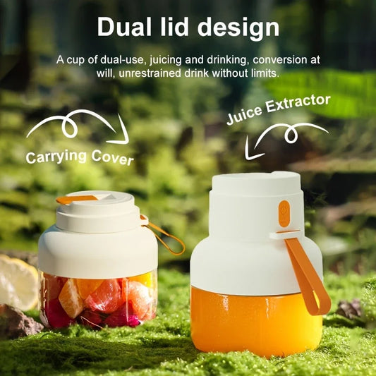 Portable electric juicer blender, wireless USB charging, straw cup, button control, blender portable.