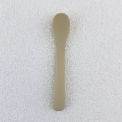 Baby Soft Silicone Spoon Food-grade Silicone Children's Supplementary Feeding Training Spoon Long-handle Silicone Feeding Spoon