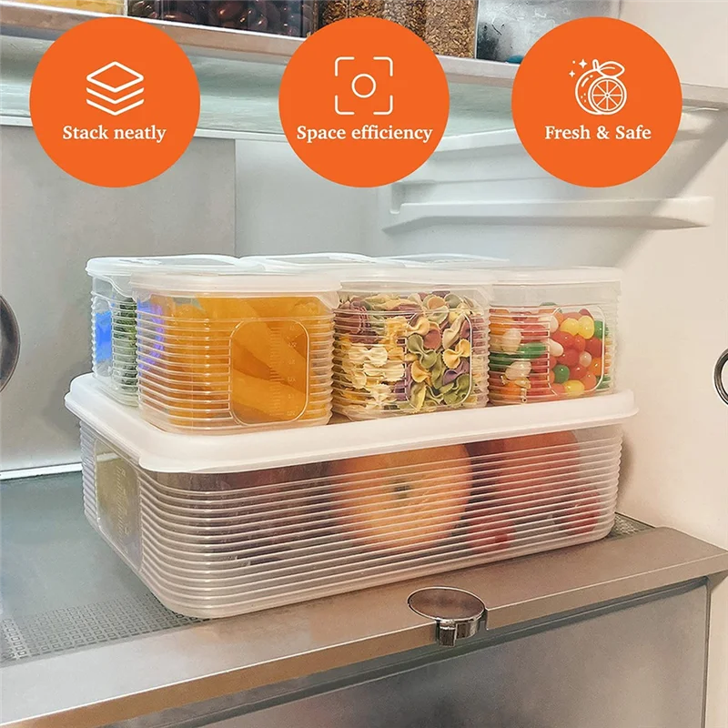 SOFT-Food Storage Container With Lid Plastic Food Container For Storage Room Organization And Storage Can Be Reused.