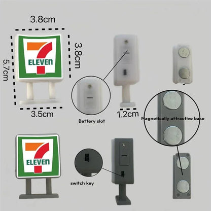 Coffee Shop Fridge Stickers Magnetic Creative Convenience Store Light Signs Home Decorative Ornaments  Luminous Light Boxes