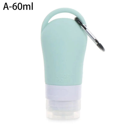 Travel Bottle Leakproof Silicone Refillable Squeezable Travel Tube with Keychain Hook for Cosmetic Toiletry Shampoo