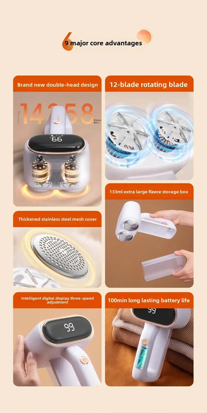 Electric Lint Remover Rechargeable Lint Remover Clothes Sweater Defuzzer Intelligent Digital Display Lint Shaver Trimmer