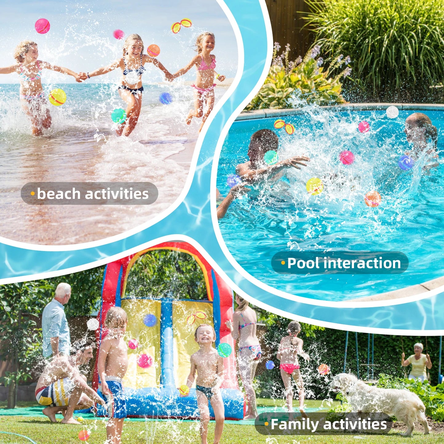 Summer water toys, outdoor water fights, water polo, multi-color, multiplayer interaction, beach, seaside Color Random