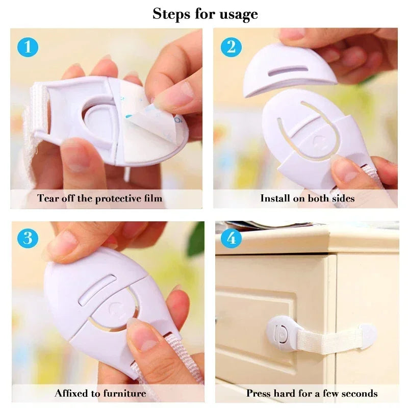 5/10PCS Safety Cabinet Lock Proof Security Protector Drawer Door Cabinet Lock Plastic Protection Safety Locks