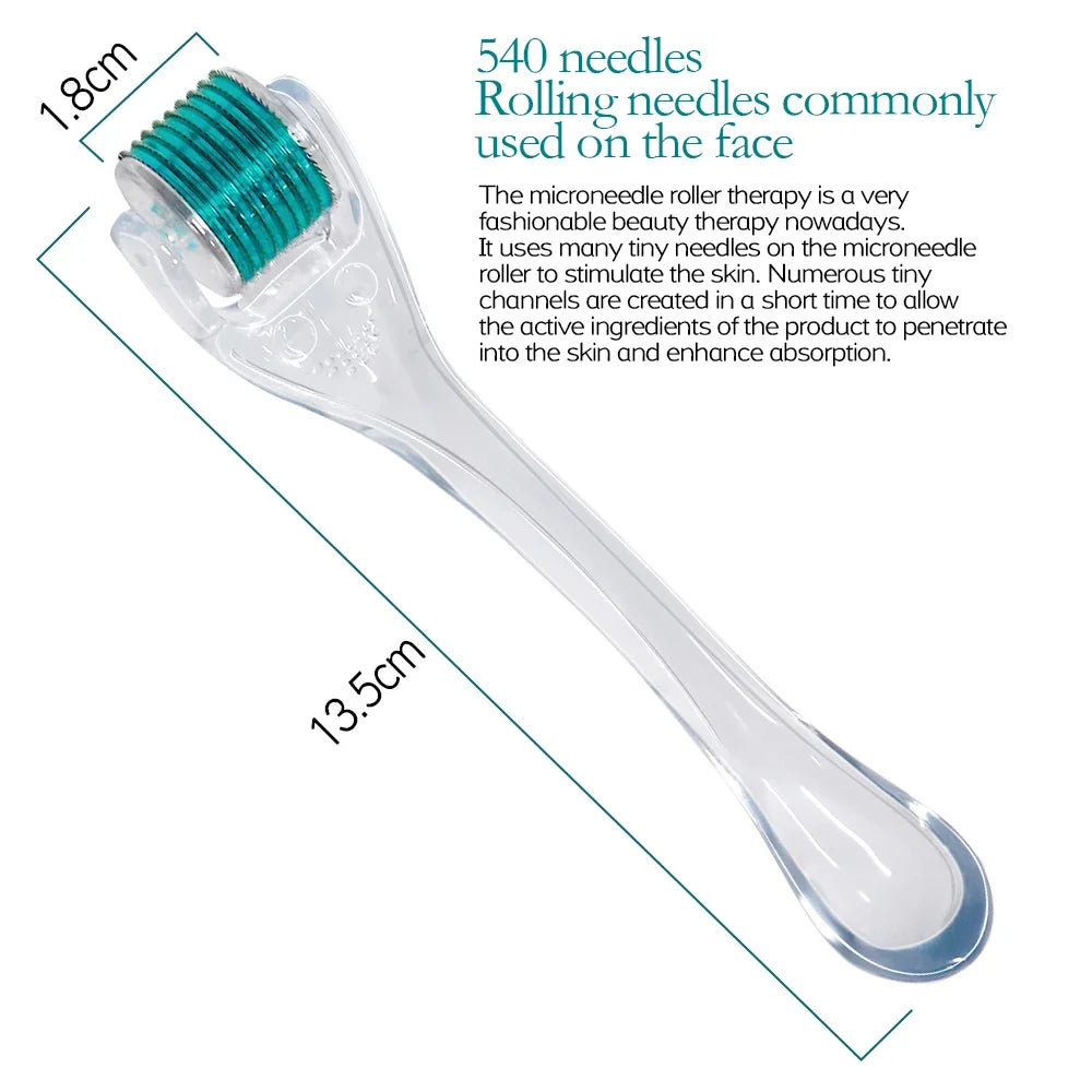 Titanium Derma Pen Roller Hair Growth Beard 540 Microneedle Roller for Facial Skin Care MTS Micro Needle Roller Mesotherapy Use