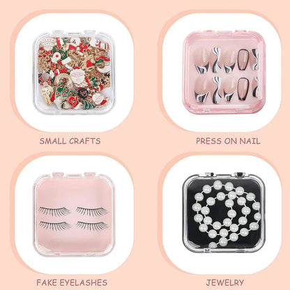 20pcs Press On Nail Packaging Boxes With Double Sided Adhesive Nail Tape Acrylic Press On Nail Storage Box in 4 Colors For Nail