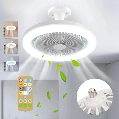Smart 3-in-1 Ceiling Fan with Remote Control Lighting Lamp  Lighting Base for Bedroom and Living Room Silent and Convenient
