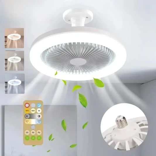Smart 3-in-1 Ceiling Fan with Remote Control Lighting Lamp  Lighting Base for Bedroom and Living Room Silent and Convenient