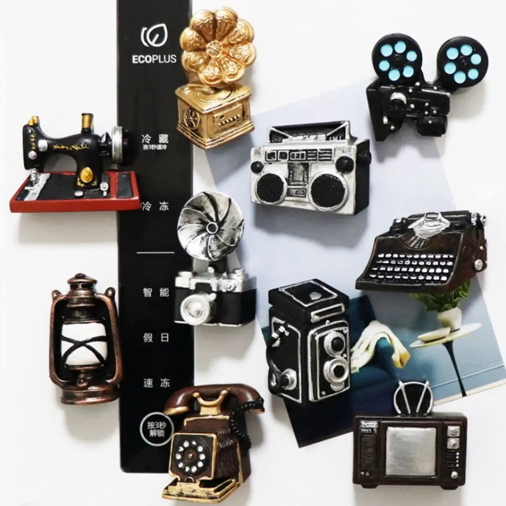 Household Retro Fridge Magnets Mini Personality Creative Refrigerator Magnetic Stickers Creative Home Decoration Accessories