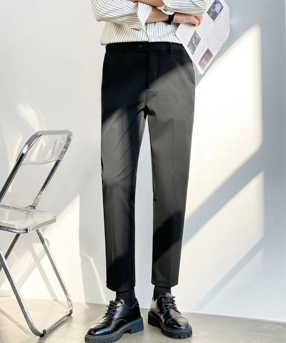 Office Social Tailoring Work Black Male Suit Trousers Business Men's Summer Pants Elegant 2024 Thin Casual Fabric Slacks Wear Up