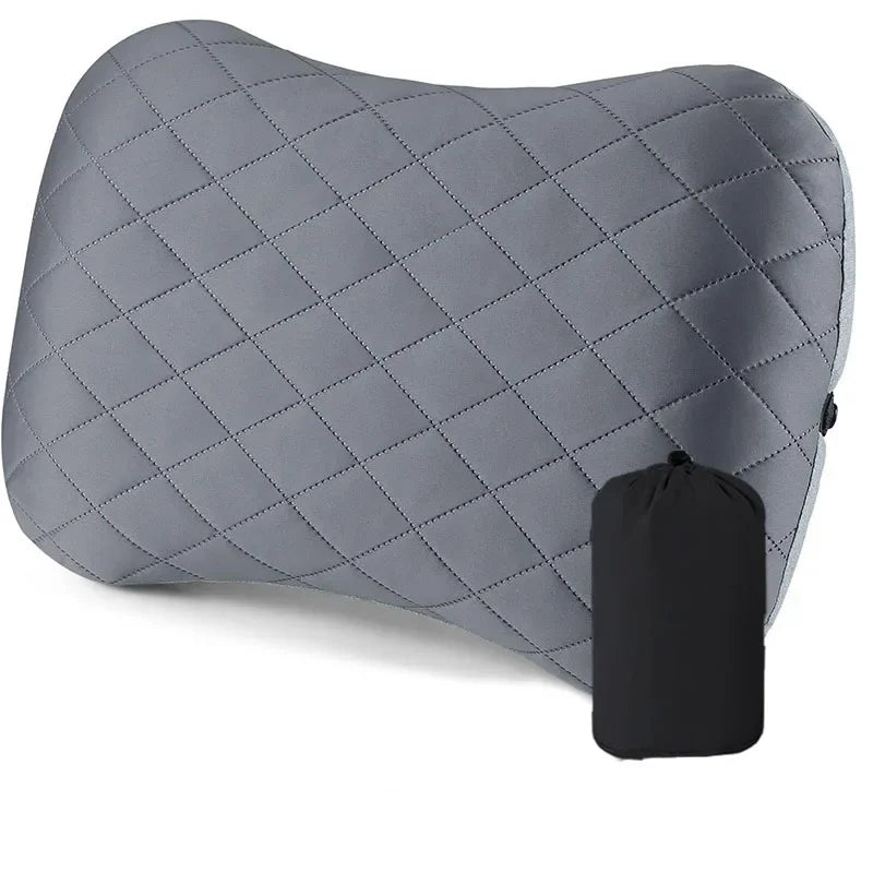 Ultralight Inflatable Camping Travel Pillow with Soft Washable Cover -  Ergonomic Inflating Pillows for Neck & Lumbar Support