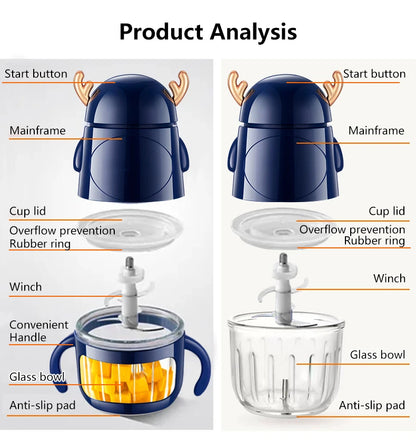 Multi functional food processor, household food processor, baby food grinder, garlic puree blender, kitchen tool
