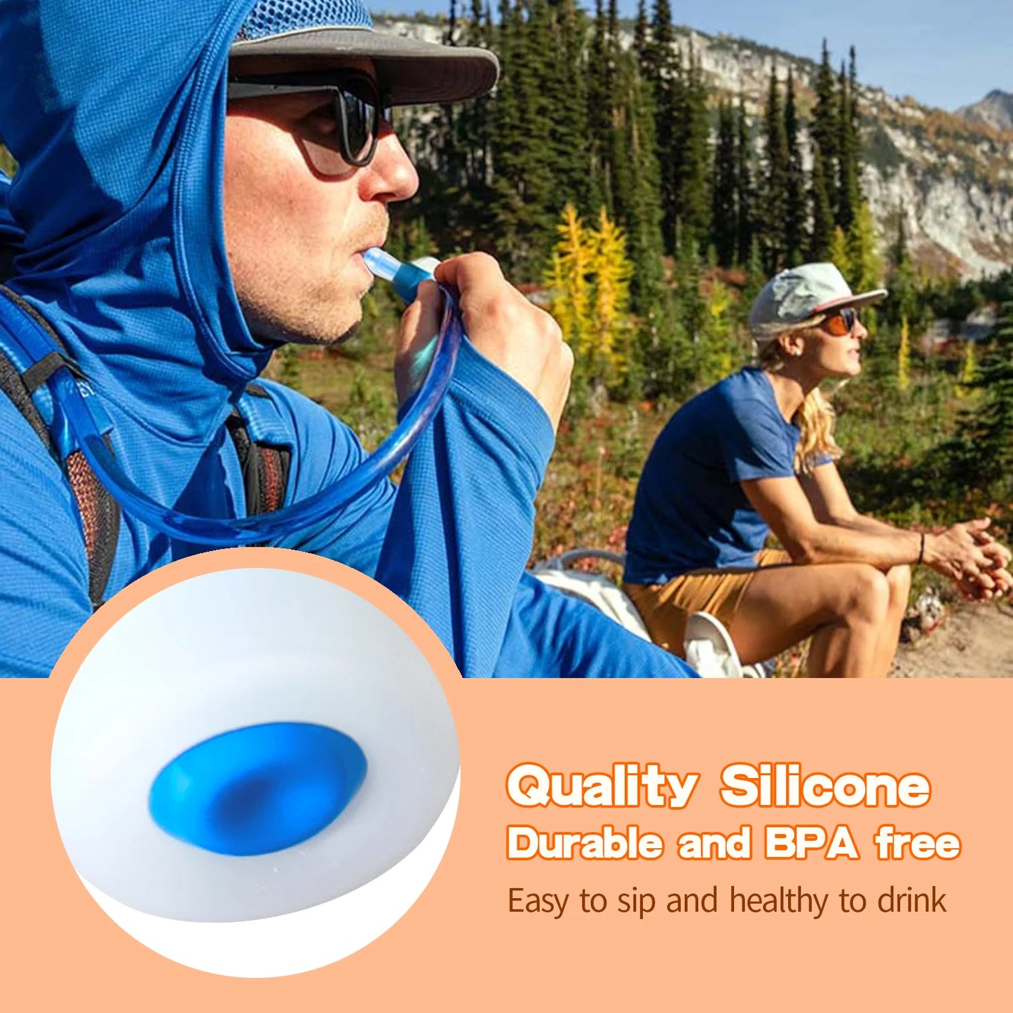(2pcs/5pcs)Replace Bite Valve Nozzles Compatible with Osprey,Salomon&Hydrapak Hydration Reservoirs - BPA-Free,Silicone Sheaths