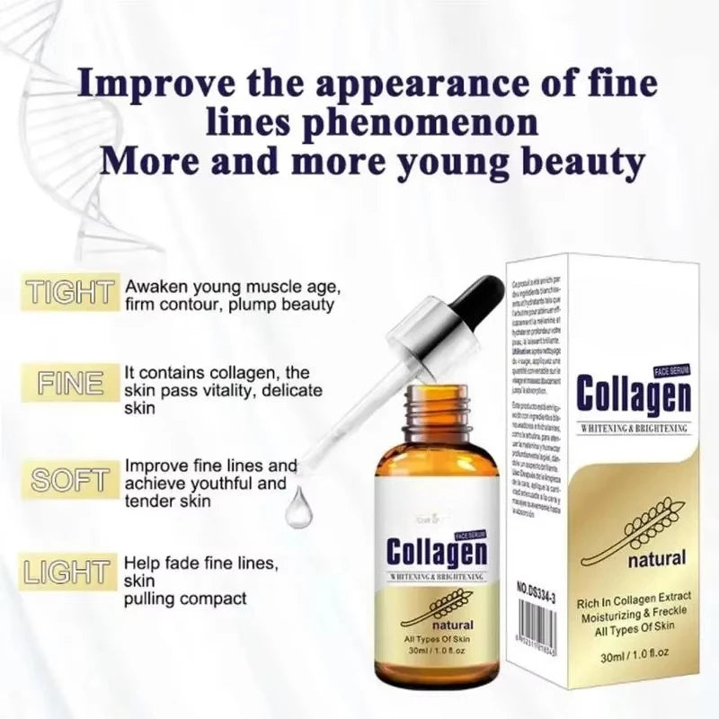 30ml 100% Pure Collagen Serum Serum Moisturizing Skin Repair Whitening Anti Wrinkle Face Serum Acne Treatment