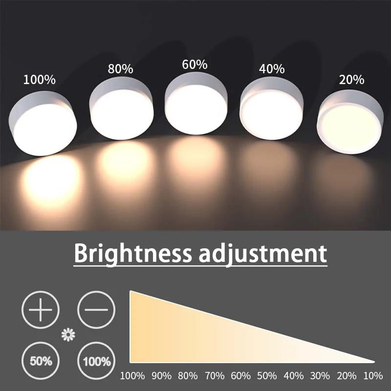 Smart Remote Control Cabinet Light Battery Powered Night Light Dimmable Warm/White Light Kitchen Light Closet Aisle Stairs Light