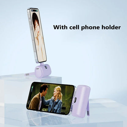 New Mini Capsule Power Bank Pocket Fast Charging Digital Display Power Bank Holder Portable Power Bank for iPhone,Xiaomi,Huawei
