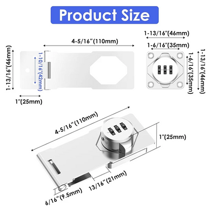 Daily Sale Keyless Cabinet Combination Latch,Cabinet Password Locks For Cabinet,Mailbox,Office File Cabinet Lock Silver Easy To