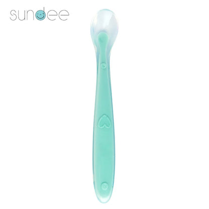 10 Pcs Baby Feeding Spoon Soft Silicone Spoons Training Spoon for Child kids Infants Temperature Sensing Feeding Feeder Flatware